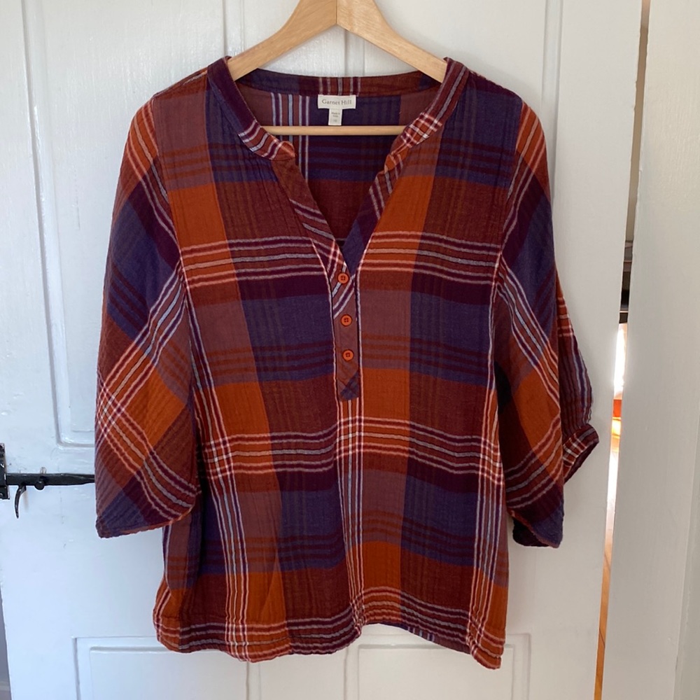 Garnet Hill Batwing Gauze Top